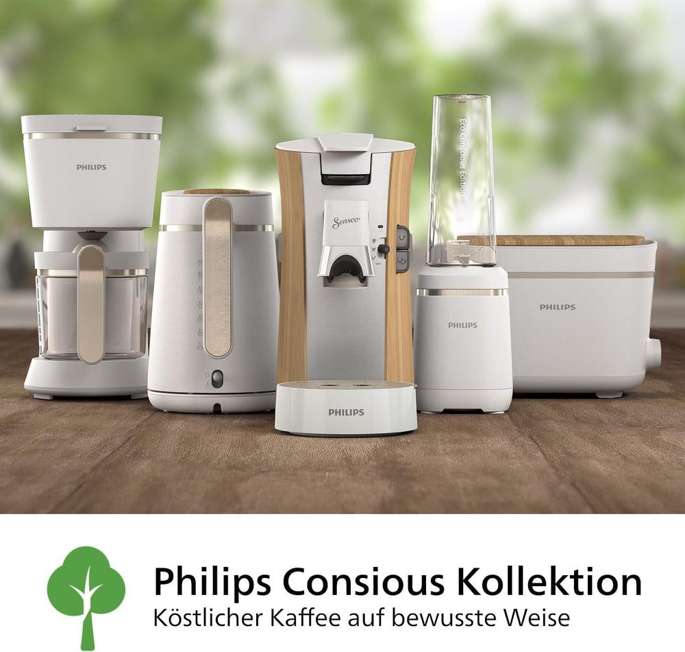 Espressor cu capsule PHILIPS Senseo Select - Intensity Plus, cu funcție Memo pentru 3 specialități de cafea, Crema Plus, produs ecologic, de înaltă calitate, alb mătăsos (CSA240/05)