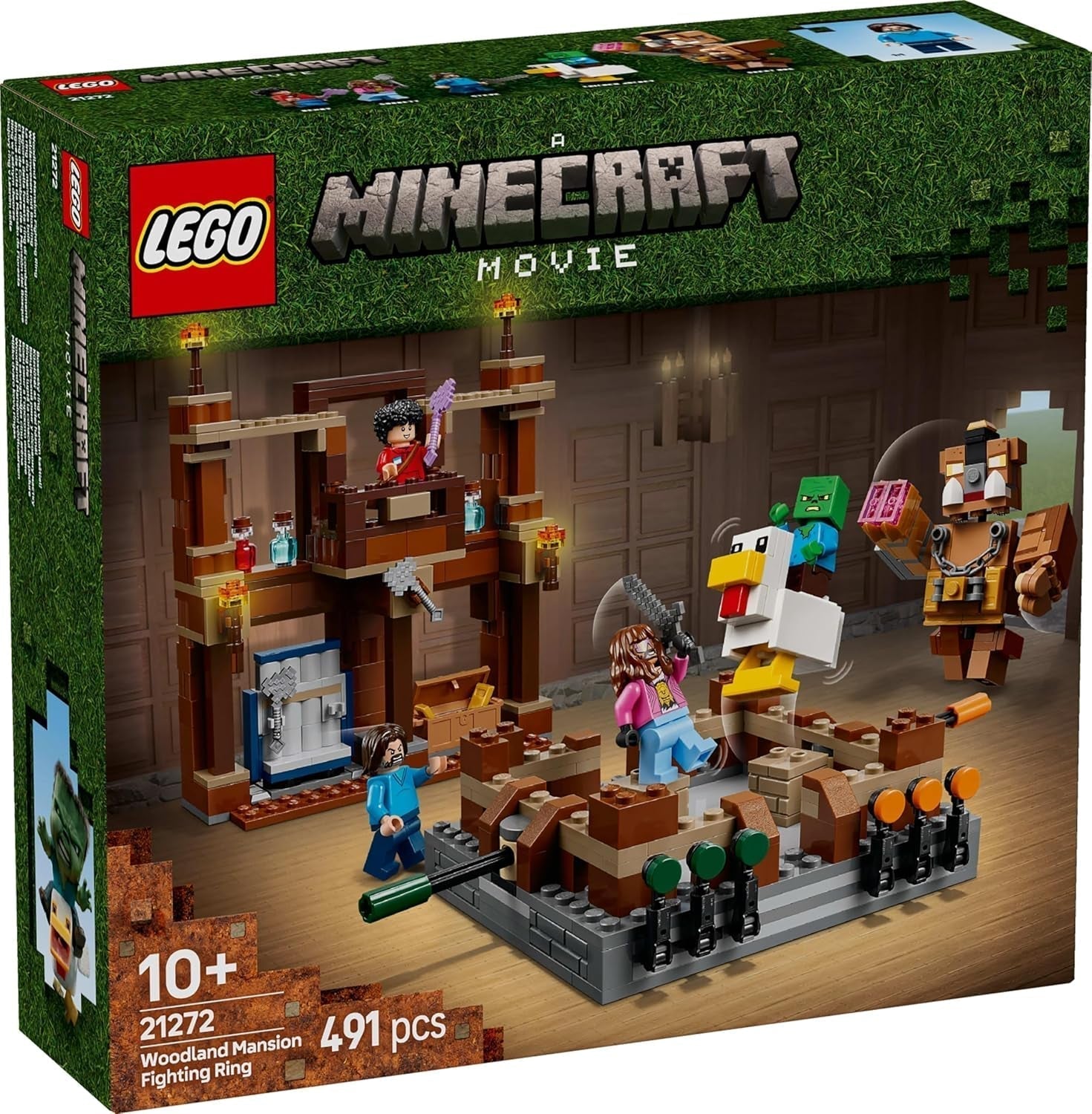 LEGO Minecraft Forest Manor cu ring de box - set pentru gameri cu zombie și Oberborst - jucărie de construcție interactivă cu echipamente și piste - cadou pentru băieți și fete 10+ - 21272 Seturi de constructie Besuche den LEGO-Store