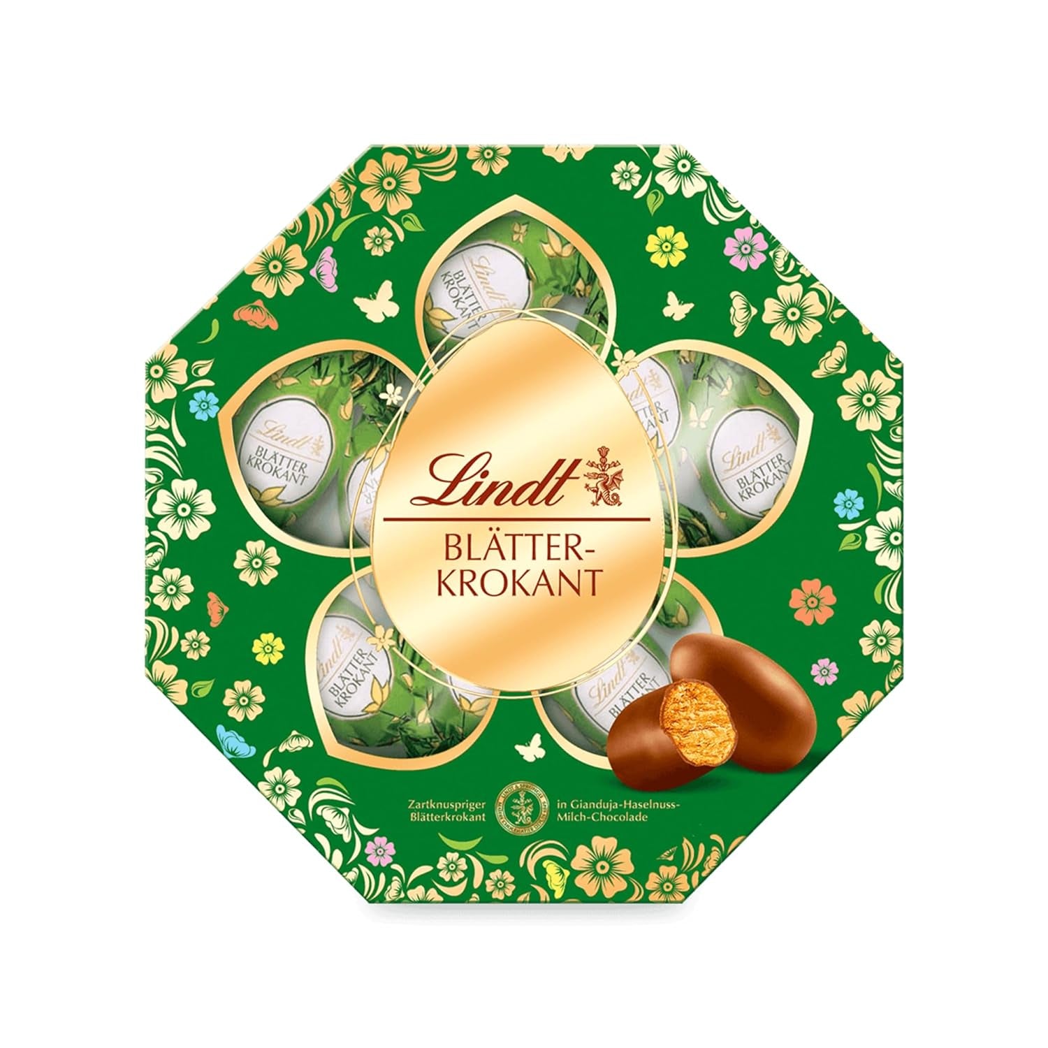 Krabička Lindt Chocolate Flaky Brittle | 170 g | Vejce z čokolády gianduja s mlékem a lískovými oříšky, jemné a křupavé | Velikonoční čokoláda | Čokoládový dárek | Velikonoční vajíčka | Čokoládová vajíčka