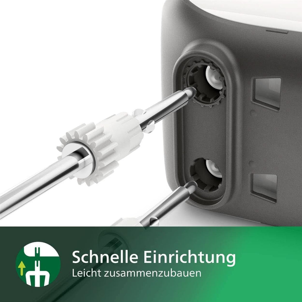 Philips Handmixer, 450 W, 5 Geschwindigkeiten plus Turbo, Weiß/Grau (HR3741/00) Bucatarie Naty Shop