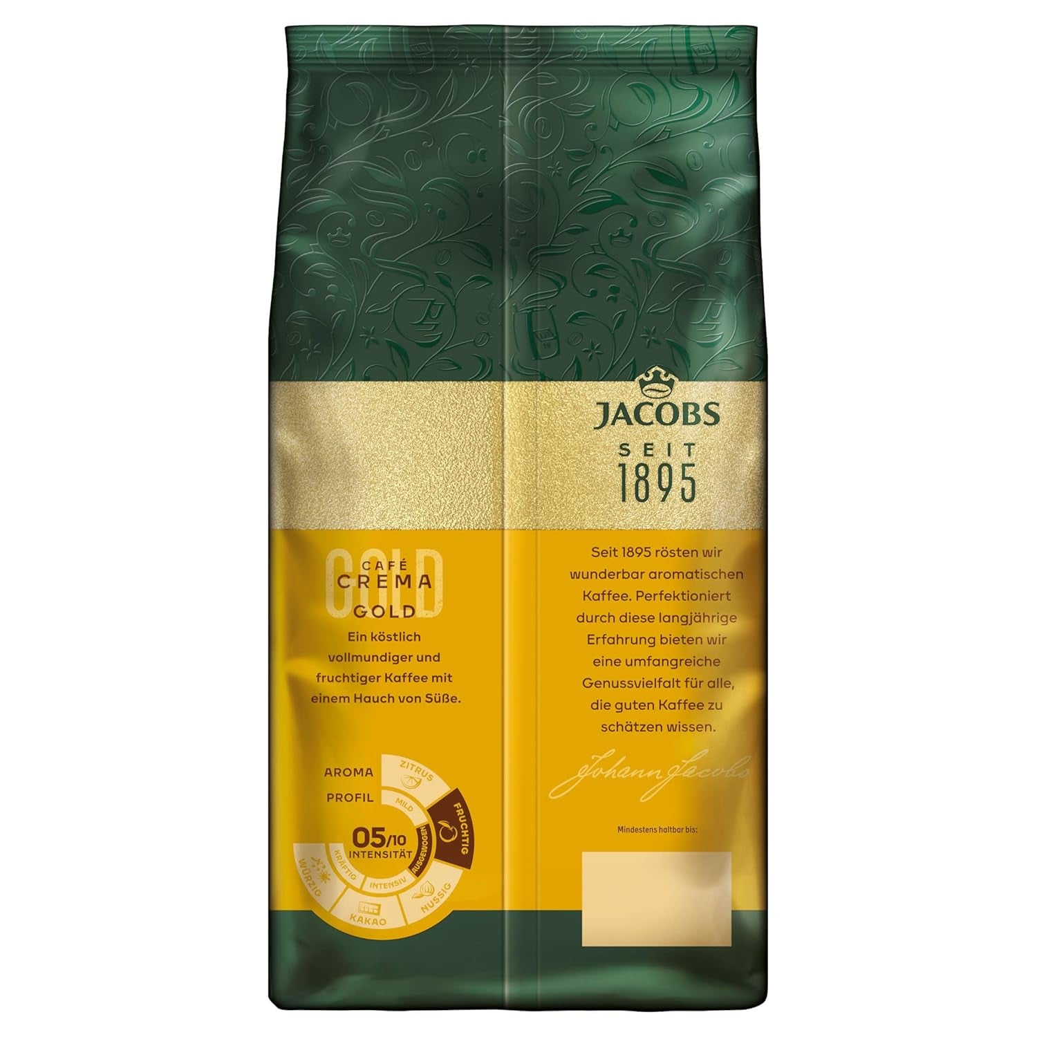 Jacobs Expert Roast Cafe Crema Gold, Cafea boabe întregi (4 x 1 kg)