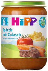 Hipp Bio Menu od 6 měsíců, těstovinové špagety s gulášem, 220G, balení 6 ks (6X220G) Matka a dítě Naty Shop Výchozí název