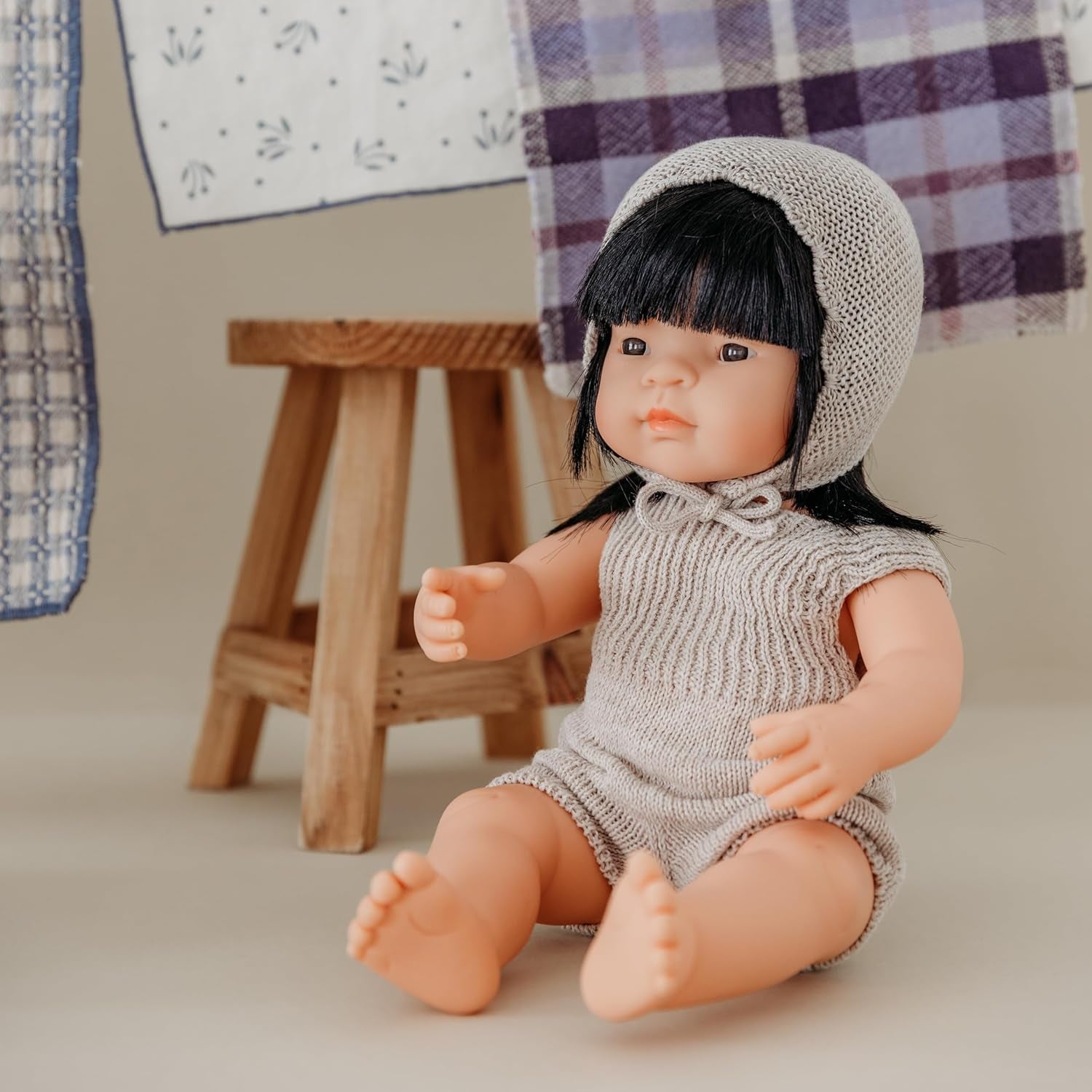 Miniland Babypuppe asiatisches Mädchen 38cm-31056, Zufällig