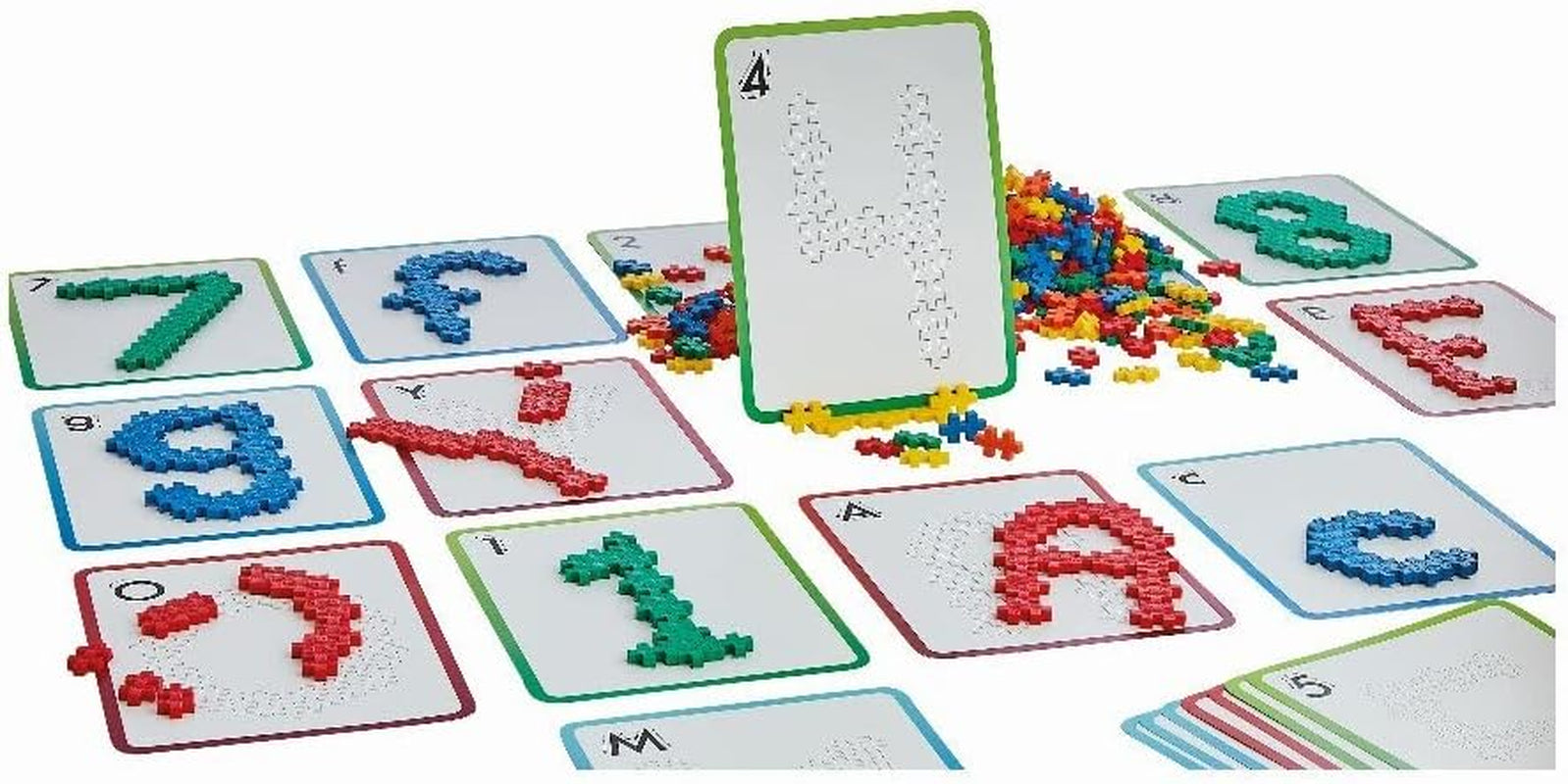 Plus-Plus 9603909 Geniales Konstruktionsspielzeug, Naučte se stavět, ABC & 123, Kreativ-Bausteine, 600 Teile