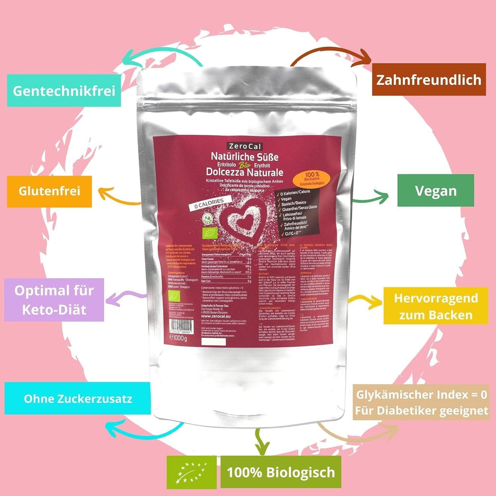 Zerocal - organický erythritol 1KG sladidla Naty Shop