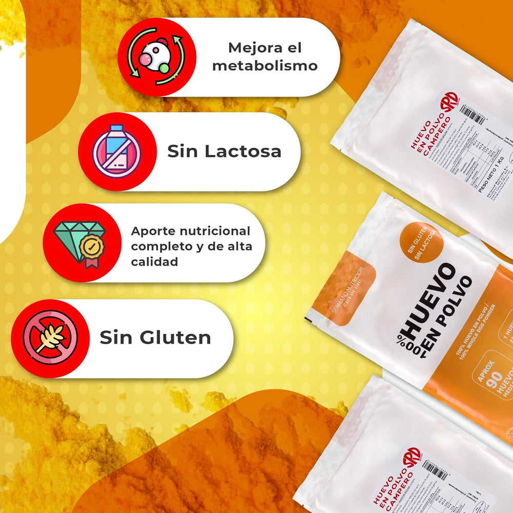 Eipulver aus Freilandeiern (1kg) | Pasteurisiertes Vollei Pulver | Ohne Zusatztoffe | Bez lepku a bez laktózy | Vakuumverpackung im Zip-Beutel