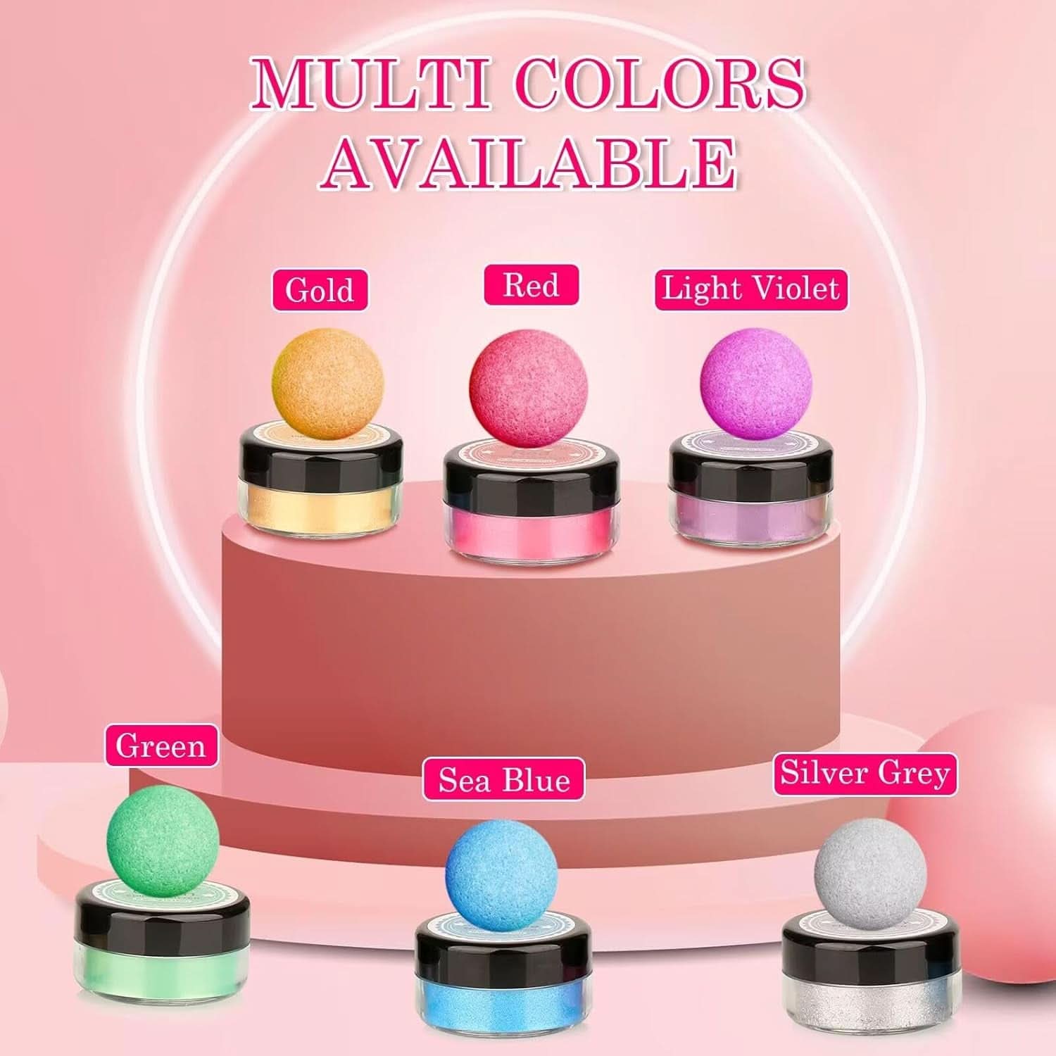 Jedlé třpytky, sada 4 nebo 6 barevných odstínů, 4 gramy na produkt Glitter Naty Shop