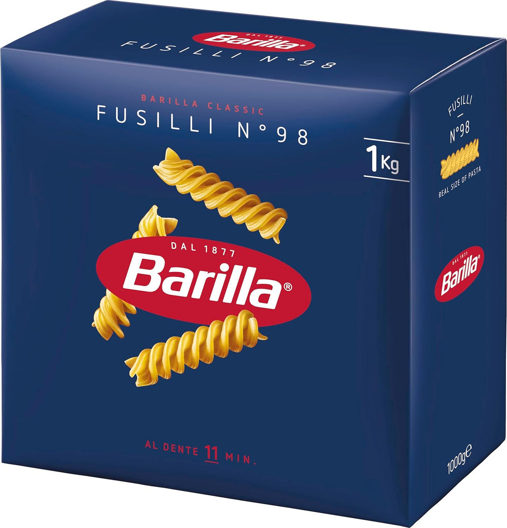 Pasta Barilla Classic Fusilli č. 98, z vysoce kvalitní tvrdé pšenice, vždy al dente, 1 kg
