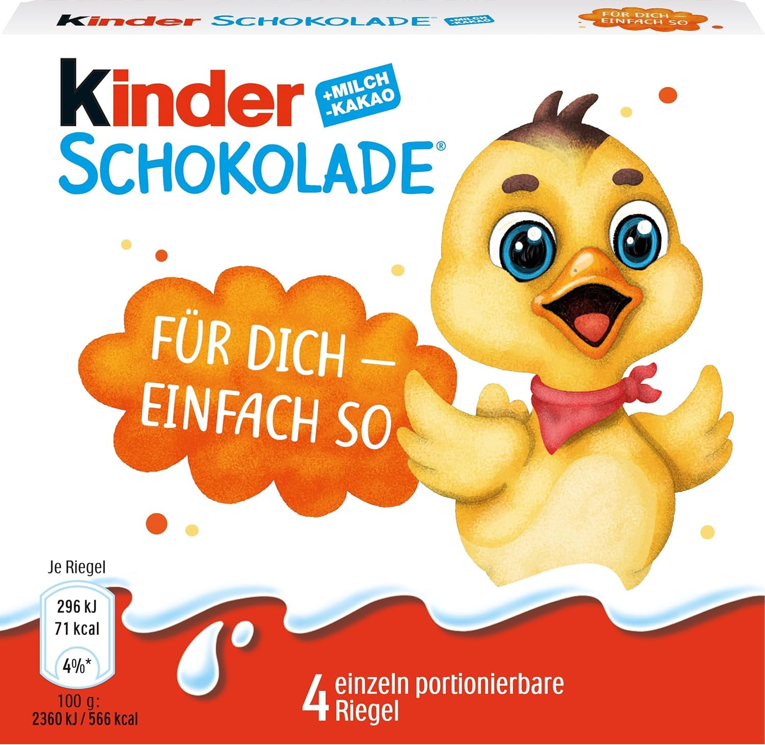 Kinder čokoláda (20 x 50 g) – valentýnský dárek pro něj a pro ni, karnevalové a masopustní sladkosti – plněné mléčné čokoládové tyčinky – 20 balení po 4 samostatných tyčinkách
