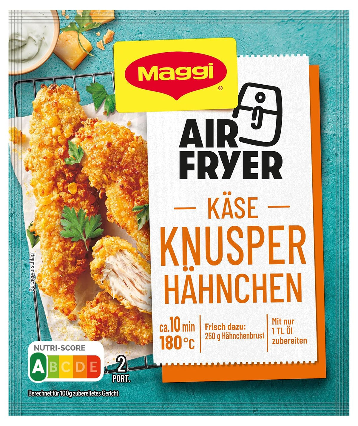 MAGGI Airfryer Knusper Hähnchen - Käse, 1er Pack (1 x 44 g)