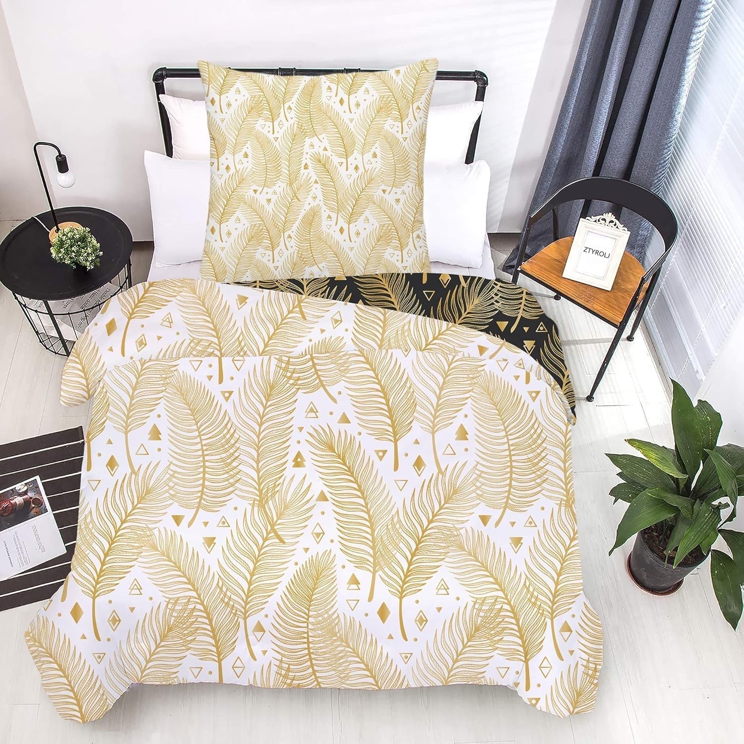 Povlečení pro děti, chlapce, různé modely, se zipem, mikrovlákno polyester Povlečení dětské Naty Shop Leaves 135X200 Cm + 80X80 Cm