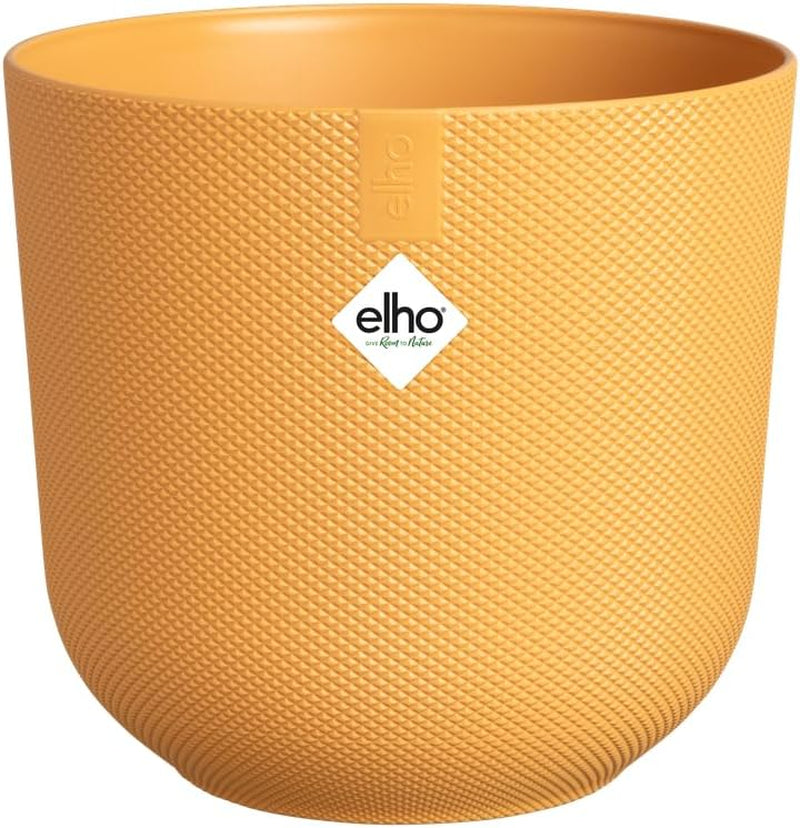 elho Jazz Round Mini 7cm - Ghiveci de flori de interior - Plastic 100% reciclat - Ø 7 x H 6,5 cm - Galben/Chihlimbar
