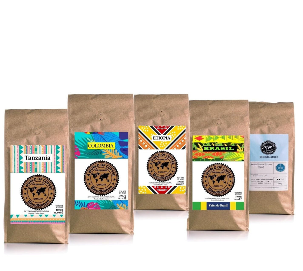 1 kg de boabe de cafea naturală 100% Arabica – origine exclusivă din Columbia – premiate cu 82 de puncte de către Asociația Cafelelor de Specialitate (SCA) – pentru aroma, gustul și excelența sa