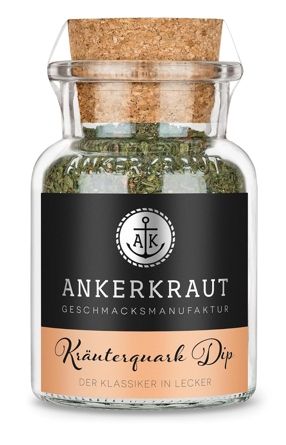 Ankerkraut Kräuterquark Dip, Gewürzmischung für Quark, Ohne Geschmackverstärker, Premium Qualität, Alternative Joghurt und Soja-Quark, Aufstrich selber machen, 55 g v korkovém skle