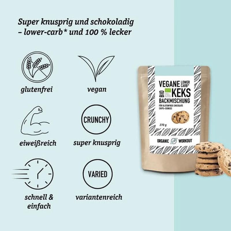 Směs na veganské čokoládové sušenky, bez přidaného cukru, s mandlovou moukou Naty Shop Kitchen