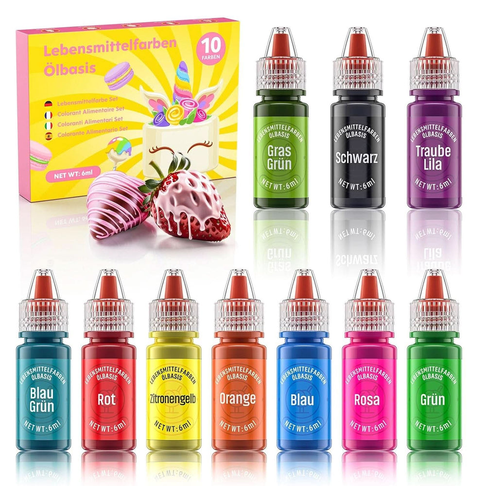 Gel potravinářského barviva, 6 gramů nebo 10 gramů Naty Shop 10 x 6 ml