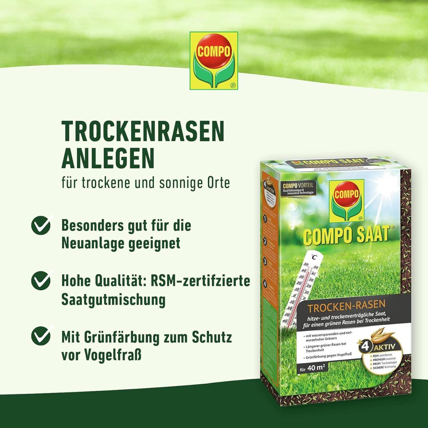 Compo SAAT® Trocken-Rasen 2Kg Für 80M²