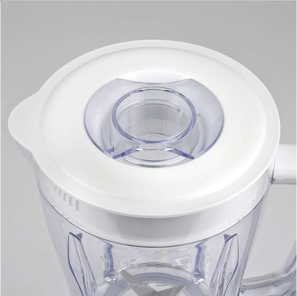 Girmi FR46 Elektrischer Mixer, 1,5 litru, 2 Geschwindigkeiten Mit Pulse-Funktion, 4 Edelstahlklingen, Messbecherdeckel, Messbecher Mit Scale, Sicherheitseinrichtung, Weiß/Rot Kitchen Naty Shop