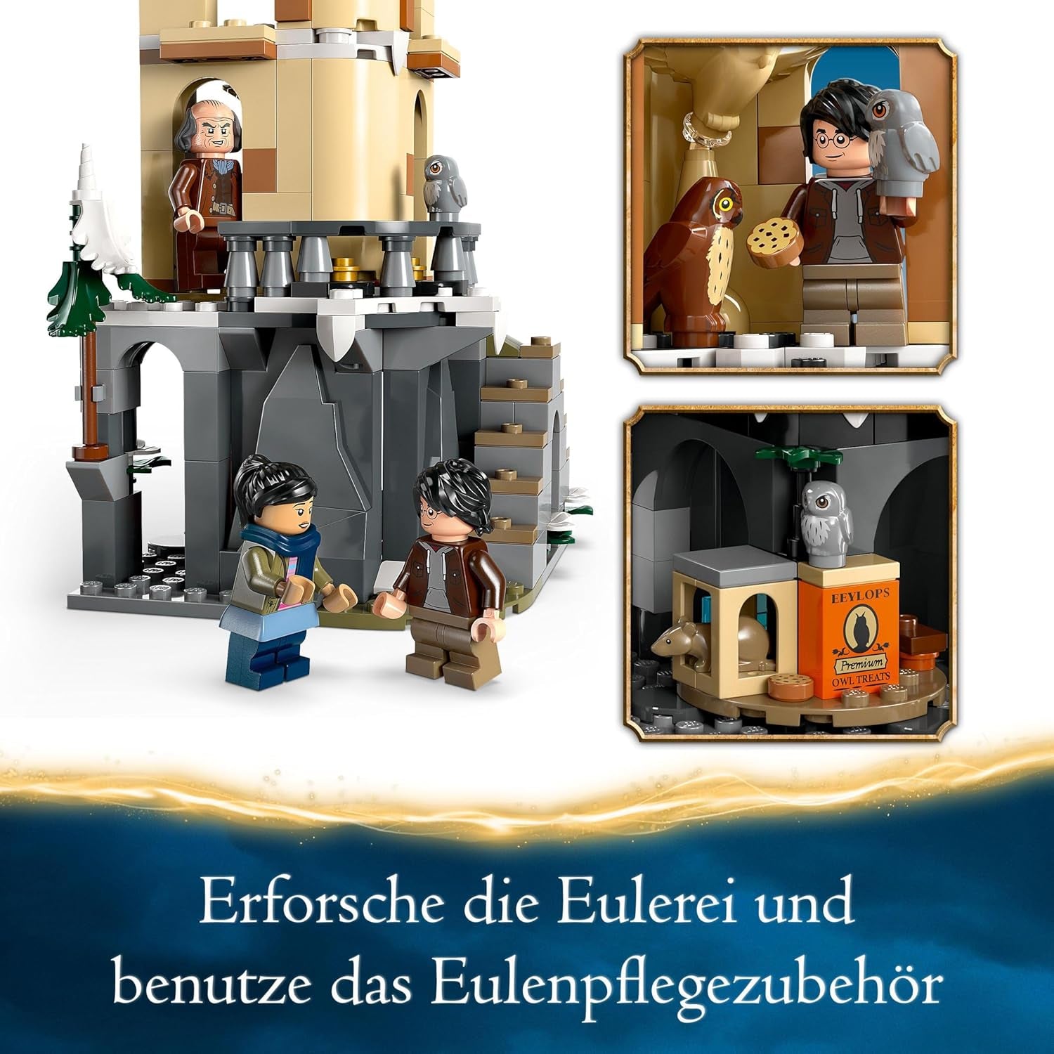 LEGO Harry Potter Owlery na Bradavickém zámku, dobrodružná sada se zvířátky a 3 minifigurkami, filmová hračka pro děti, dárek pro dívky, chlapce a všechny fanoušky od 8 let 76430 Stavebnice Besuche den LEGO-Store
