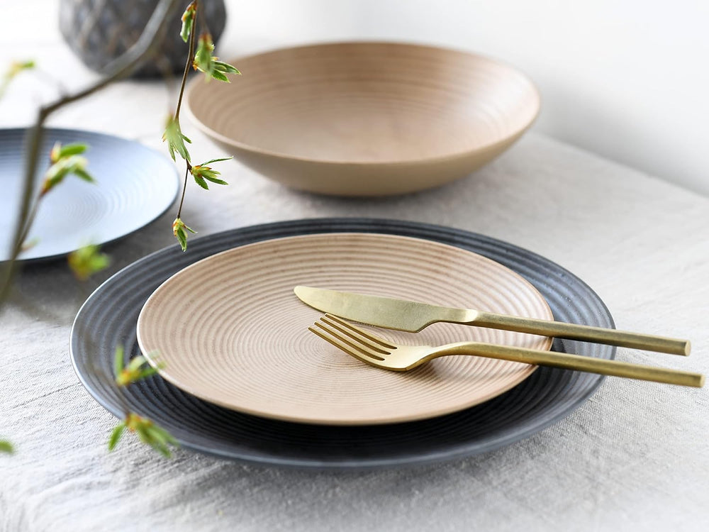 CreaTable, 13139, seria Catania, set de veselă cu 12 piese, set de farfurii din gresie, potrivit pentru mașina de spălat vase și cuptorul cu microunde, fabricat în Portugalia