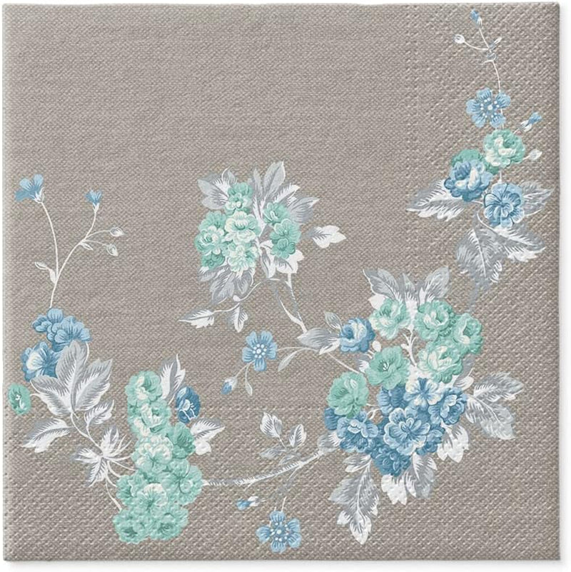 PAW - Șervețele 3 straturi (33 X 33 Cm) I 20 bucăți I Perfect pentru zile de naștere, petreceri, nunți, comuniuni și sărbători I Șervețele de hârtie colorate - flori elegante I Culoare: Peaceful Garden