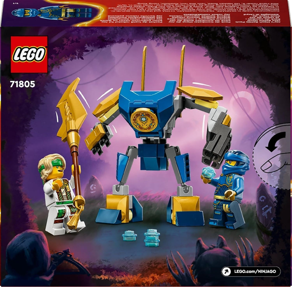 LEGO NINJAGO Jay Battle Mech, hračka ninja pro děti s figurkami, včetně minifigurky Jaye s mini katanou, akčními figurkami a robotem, malý dárek pro kreativní chlapce a dívky od 6 let 71805 Stavebnice Besuche den LEGO-Store