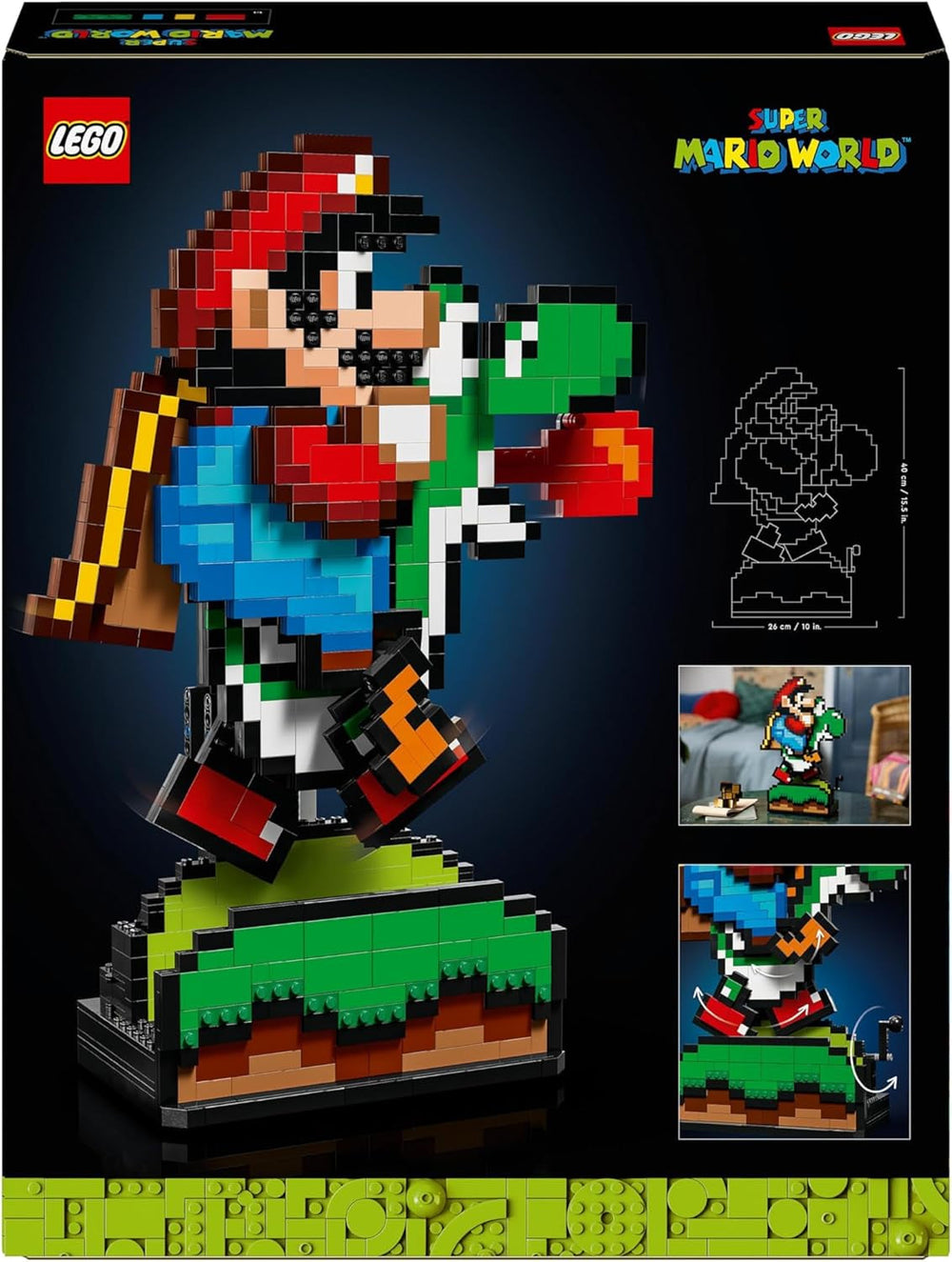 LEGO Super Mario World: Sběratelská sada Mario a Yoshi Nintendo, figurky pixelů, sestavení a vystavení modelů, domácí dekorace a sběratelské předměty, sada modelů a dárek pro dospělé fanoušky 71438 Stavebnice Besuche den LEGO-Store