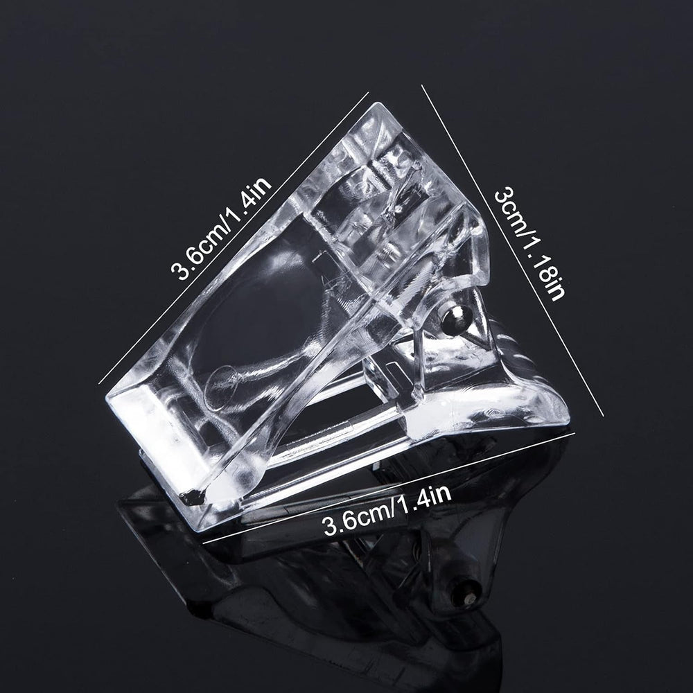 Cleme pentru unghii, cleme pentru manichiură, cleme transparente pentru unghii, Cleme transparente Polygel, construcție rapidă pentru extensii de unghii, asistent cu gel, 10 bucăți