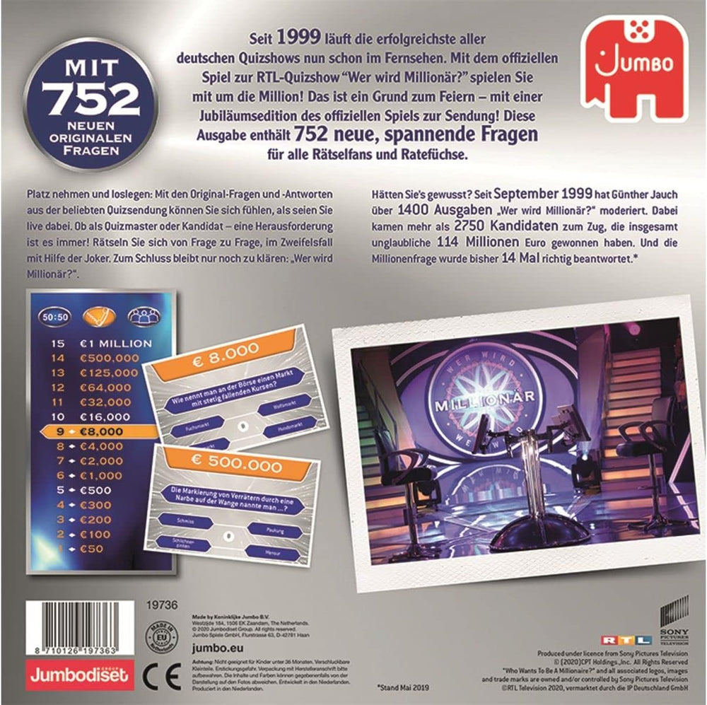 Jumbo hry Hry z roku 19736 – Kdo chce být milionářem – 20. výročí – Desková hra – Od 12 let