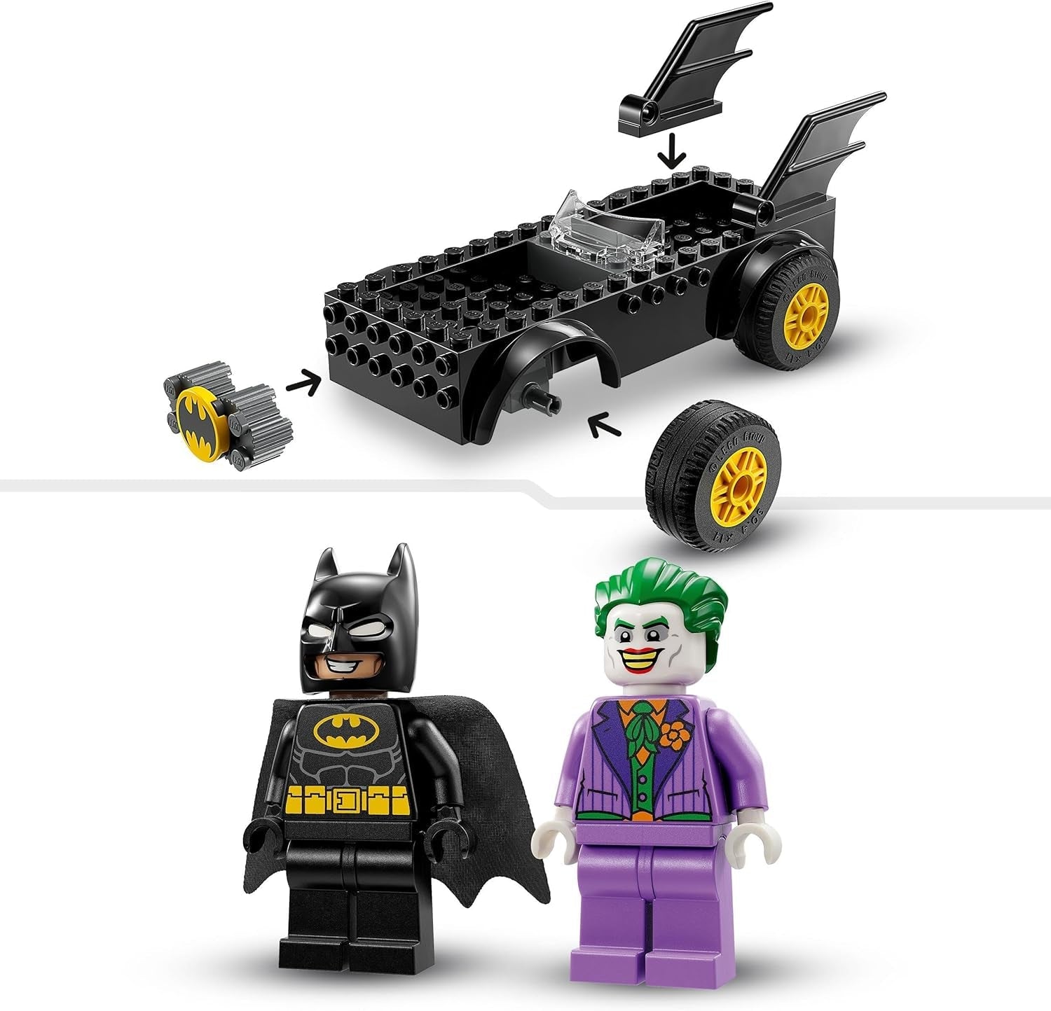 LEGO 76264 DC Chase in the Batmobile: Batman vs. Sada autíček Joker, Startovací sada superhrdinů se 2 minifigurkami, Hračka pro předškoláky, kluky a dívky ve věku 4+, Rychle sestavitelné Stavebnice Besuche den LEGO-Store