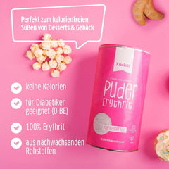 Xucker práškový cukr Erythritol - bezkalorická náhrada cukru, 600 gramů sladidla Naty Shop
