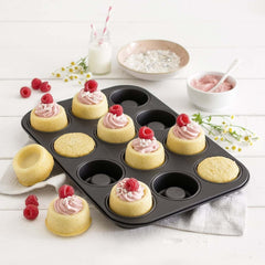 Sada Zenker Cup-Cake-Backblech 12Er – Premium Antihaftbeschichtung, Für Perfekte Cupcakes, 385X265X30Mm, Hitzebeständig Bis 230°C Formy a plechy na pečení Naty Shop