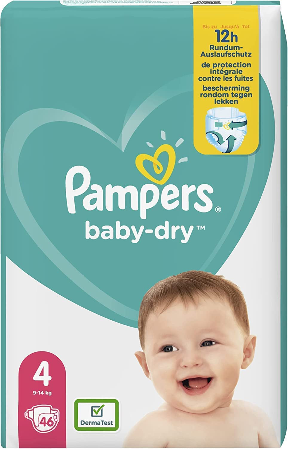 Plenky Pampers Baby-Dry, velikost 8, 43 plen, od 19 kg, balení Jumbo+