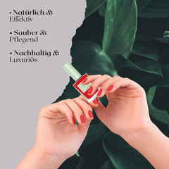 Oja roșie cu uscare rapidă (Poppy Red) - ojă naturală cu formulă vegană - respirabilă, sustenabilă și de lungă durată, 14 ml