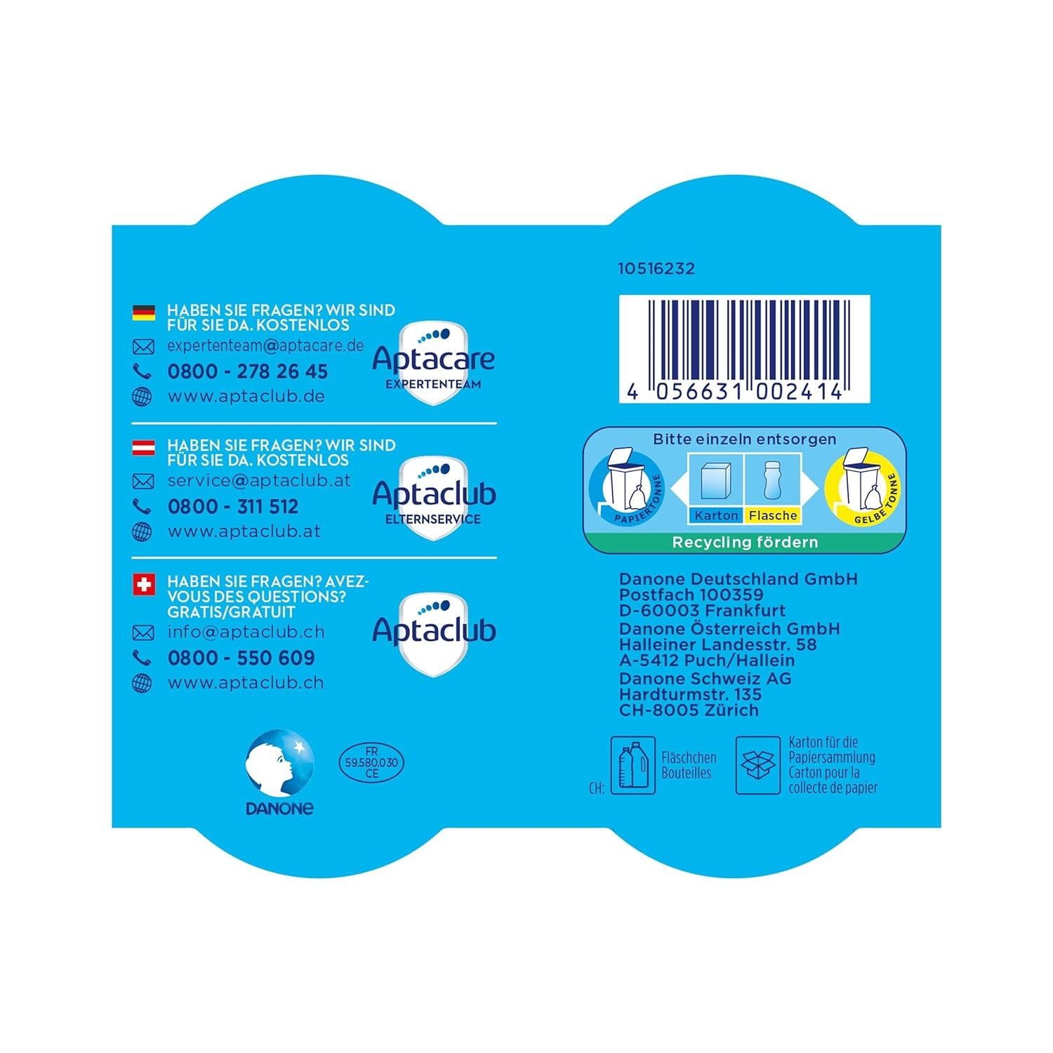 Aptamil Pronutra Pre - Kojenecká výživa od narození - S rostlinnými oleji, bez palmového oleje - 6 x 4 x 200 ml (4800 ml)