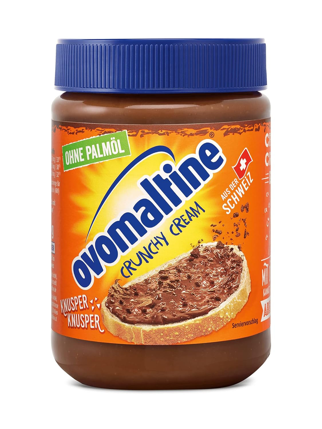 Ovomaltine OVO BREAK Oplatka a čokoládová tyčinka - křupavá svačina s nezaměnitelnou chutí našeho oblíbeného Creme Crocante, přirozeně bez palmového oleje (4 x 39 g)