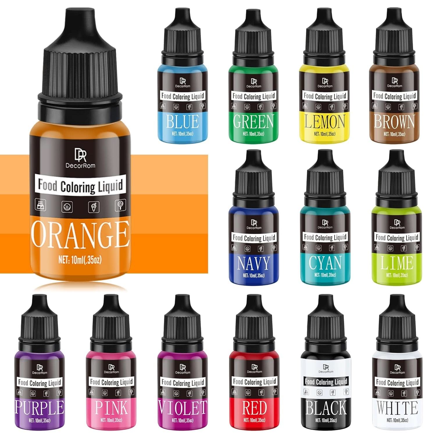 Tekuté potravinářské barvivo, 10 ml Naty Shop 10 ml (sada 14 kusů)