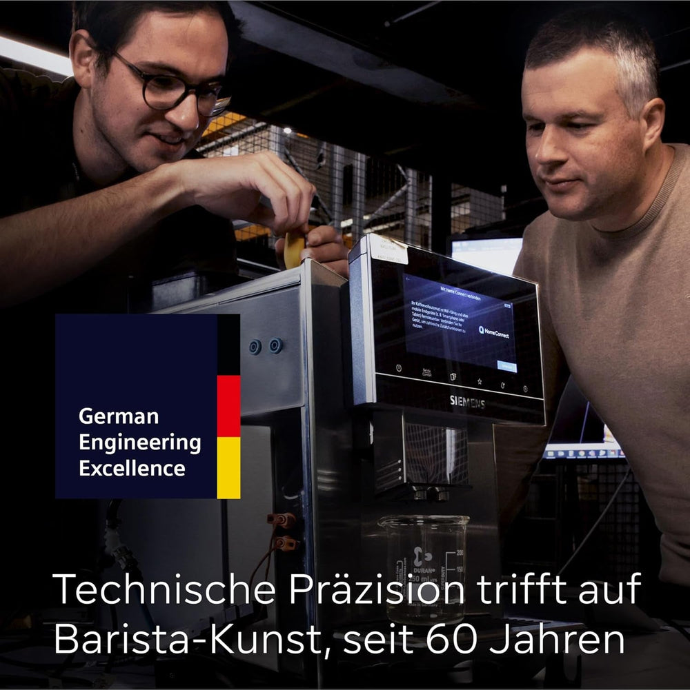 Espressor automat Siemens EQ700 classic TP715D01, control prin aplicație, preparare la rece, afișaj tactil intuitiv, până la 10 creații individuale de cafea ca favorite, curățare automată cu abur, 1500 W, gri-argintiu