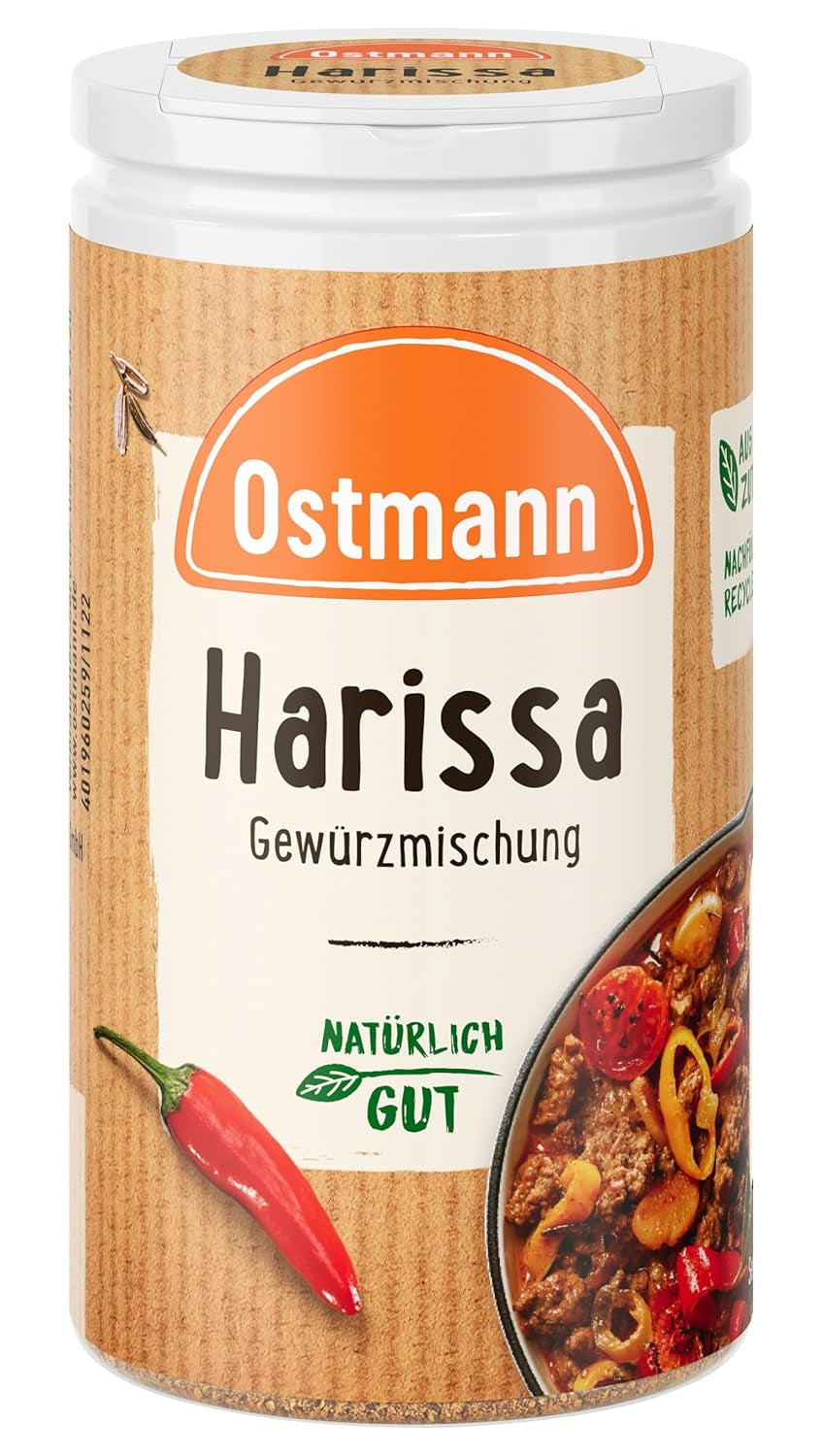 Ostmann Gewürze - Harissa Gewürzmischung | Scharfes orientalisches Gewürz für Geflügel, Fleisch, Gemüse nebo Couscous | 35 g v Der Streudose