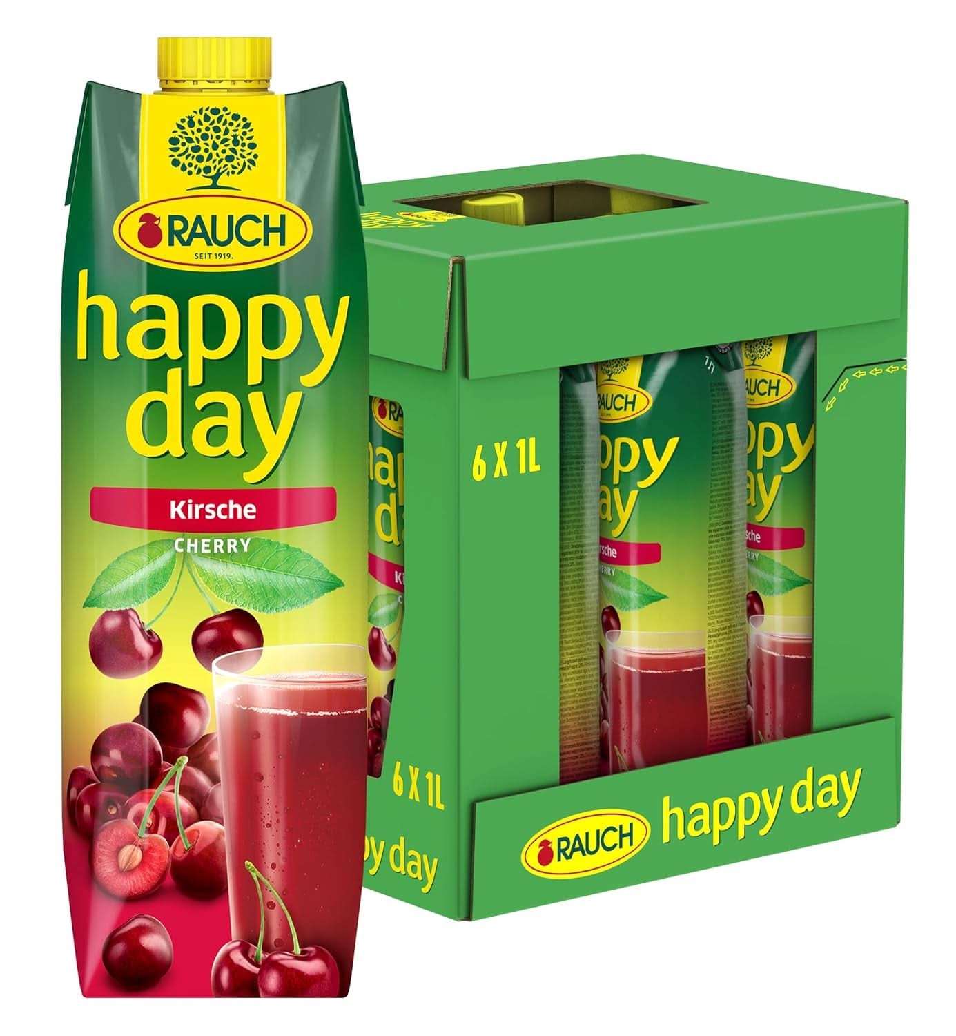 Rauch Happy Day Cherry | Z vybraných višní | 6X 1 Litr, Tetra Prisma Naty Shop Výchozí název