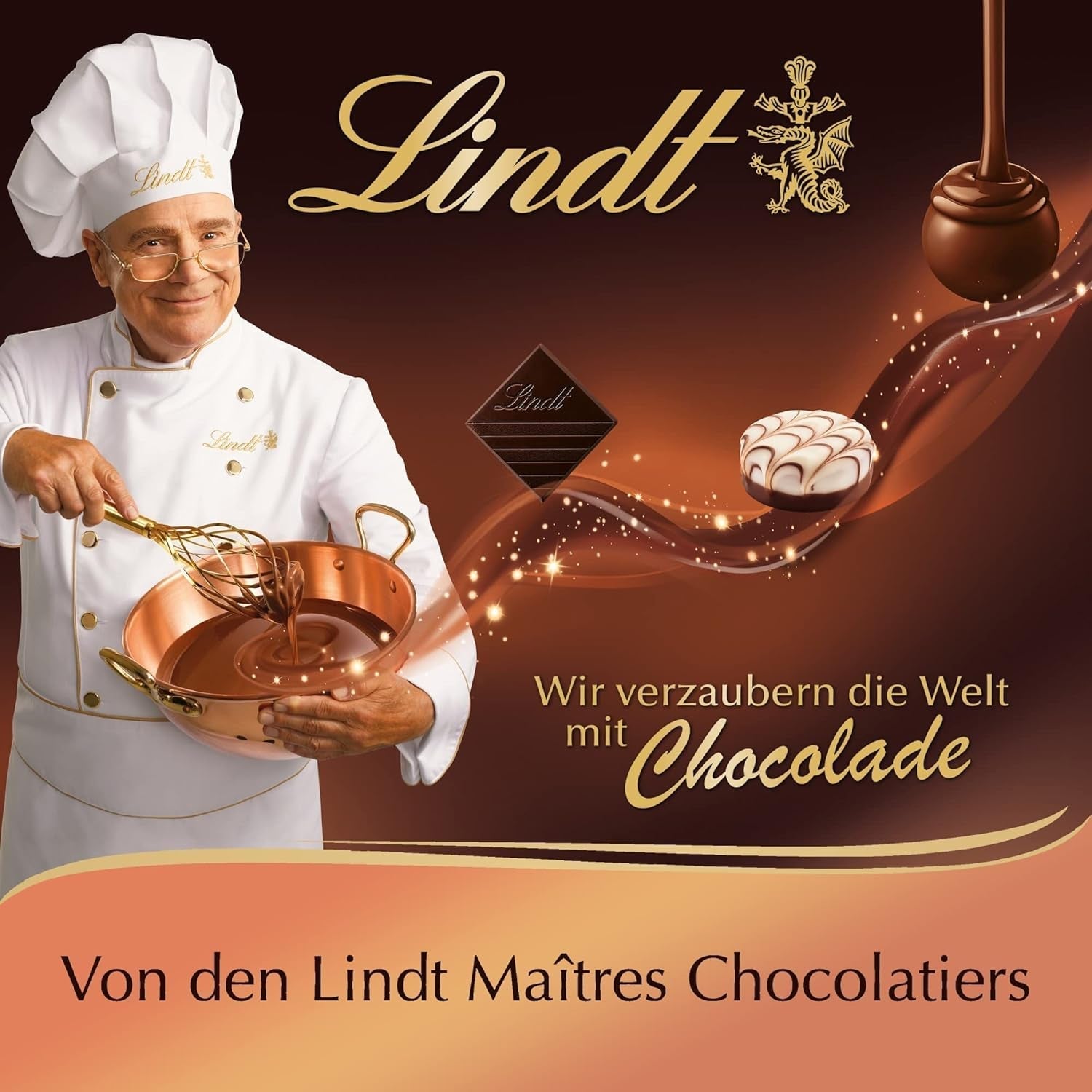 Lindt - Praline Creola, 15 čokoládových bonbonů ve 4 lahodných sortimentech, bez alkoholu, 165 gramů Čokoládové bonbony Naty Shop