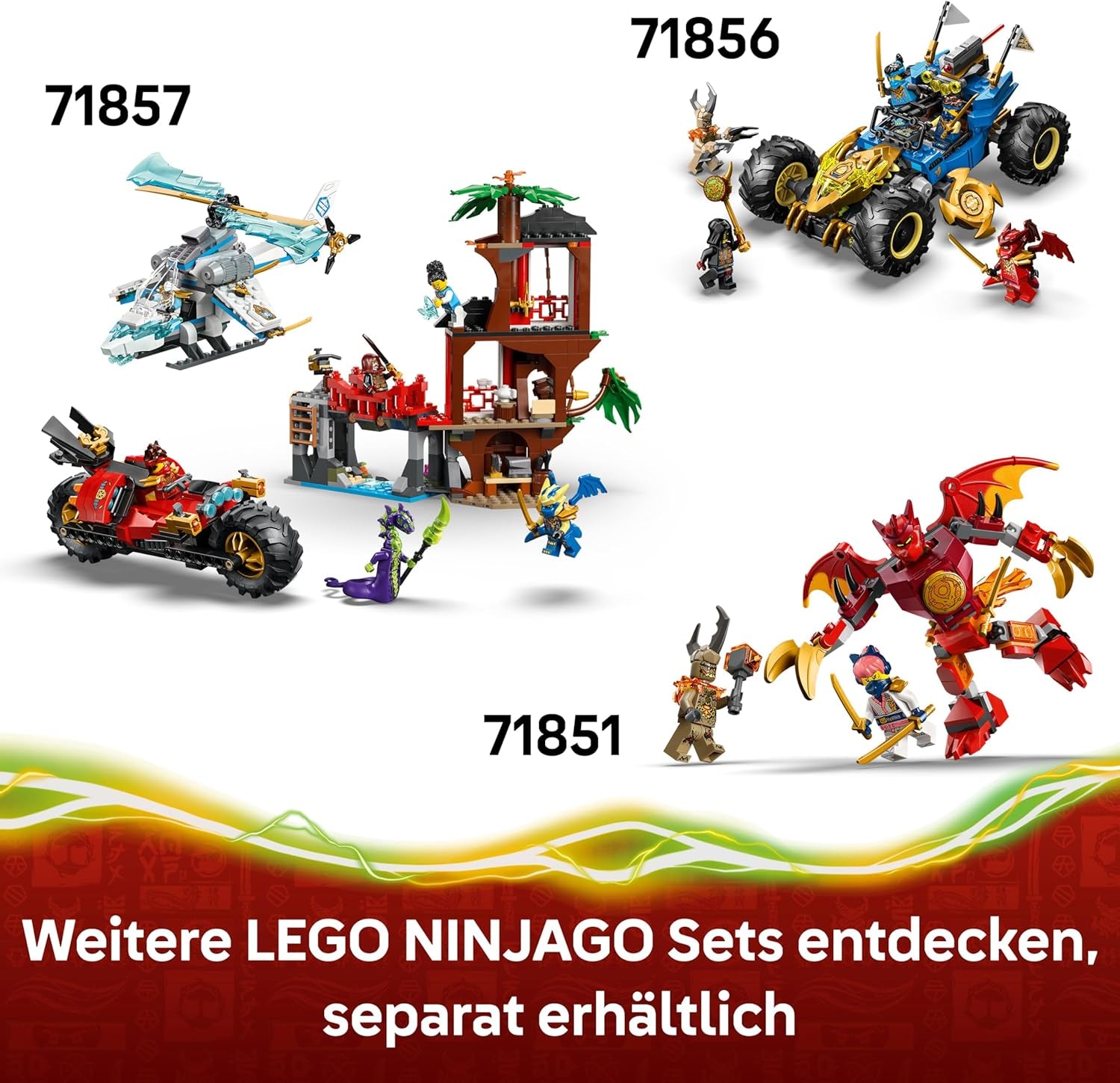 LEGO NINJAGO Der Drache des Lebens - Ninja Spielzeug s Drachenfigur, Mini Monster Mech, 8 Minifiguren a Schwertern - Kreatives Geschenk für Jungen und Mädchen ab 8 Jahren und Fans - 71859