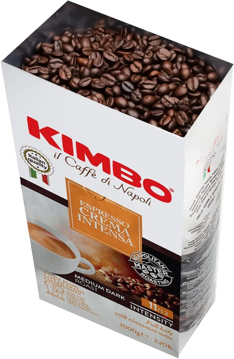 3x Boabe de Cafea Espresso Crema Intensa, Prăjire Medie Întunecată, Boabe Întregi de Cafea, Pungă de 1 kg, Cafea din Napoli