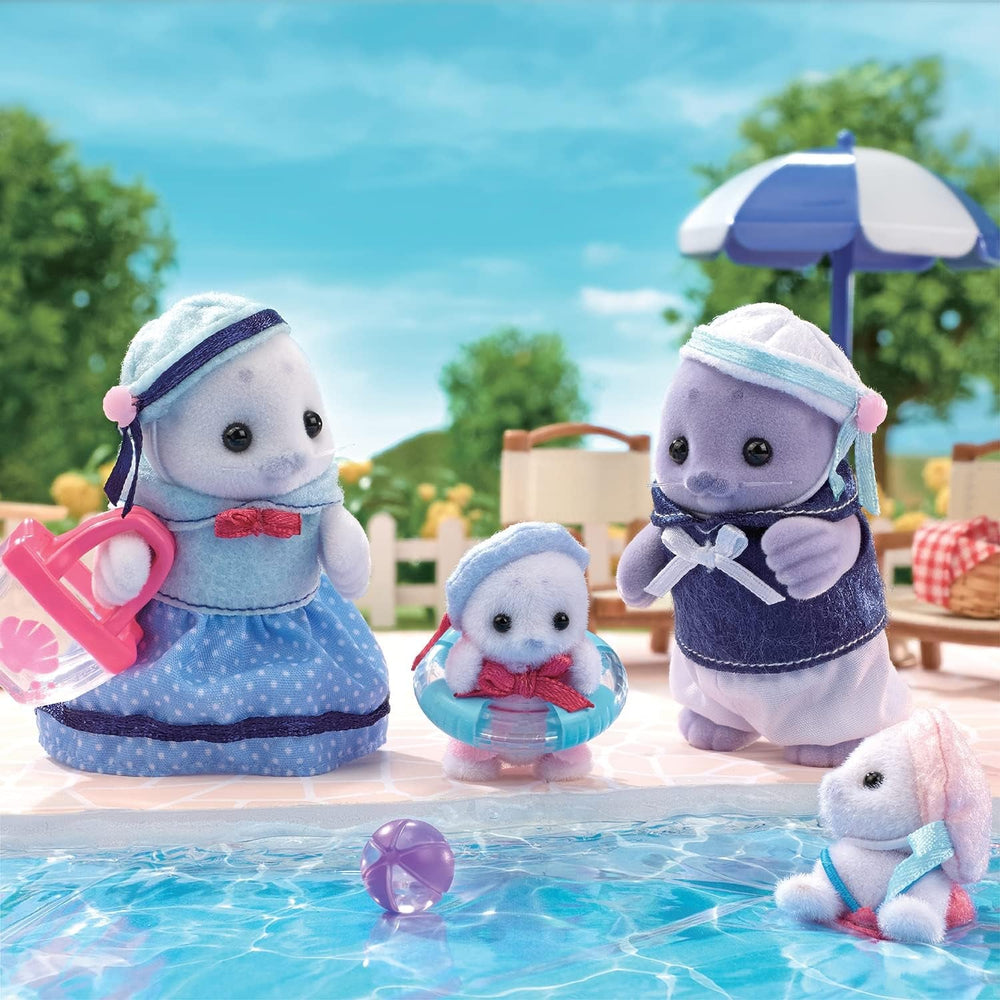 Sylvanian Families - 5759 Familia Seal, figură de animal, jucărie detaliată pentru copii cu vârsta de peste 3 ani Papusi Naty Shop