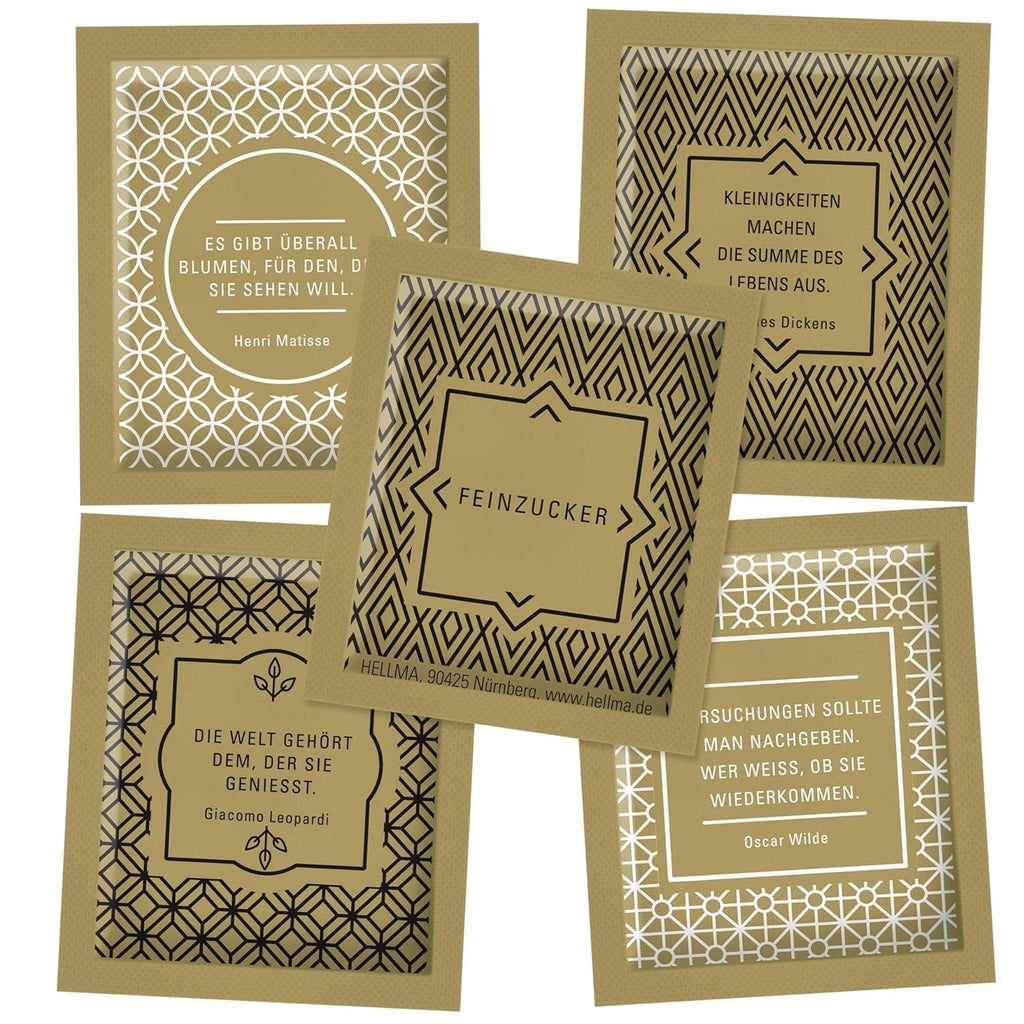 Hellma Zucker-Sachets Goldline 750 Stk. Je 3,6 G – 3,6 Kg Vorrats-Box - Zuckertütchen Einzeln, Für Kaffee Oder Tee Indulcitori Naty Shop
