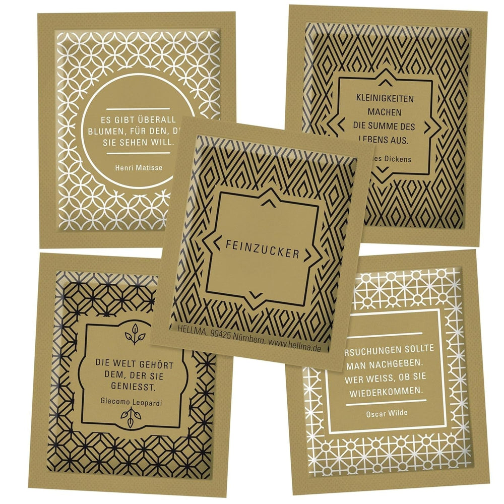 Hellma Zucker-Sachets Goldline 750 Stk. Je 3,6 G – 3,6 Kg Vorrats-Box - Zuckertütchen Einzeln, Für Kaffee Oder Tee Sweeteners Naty Shop