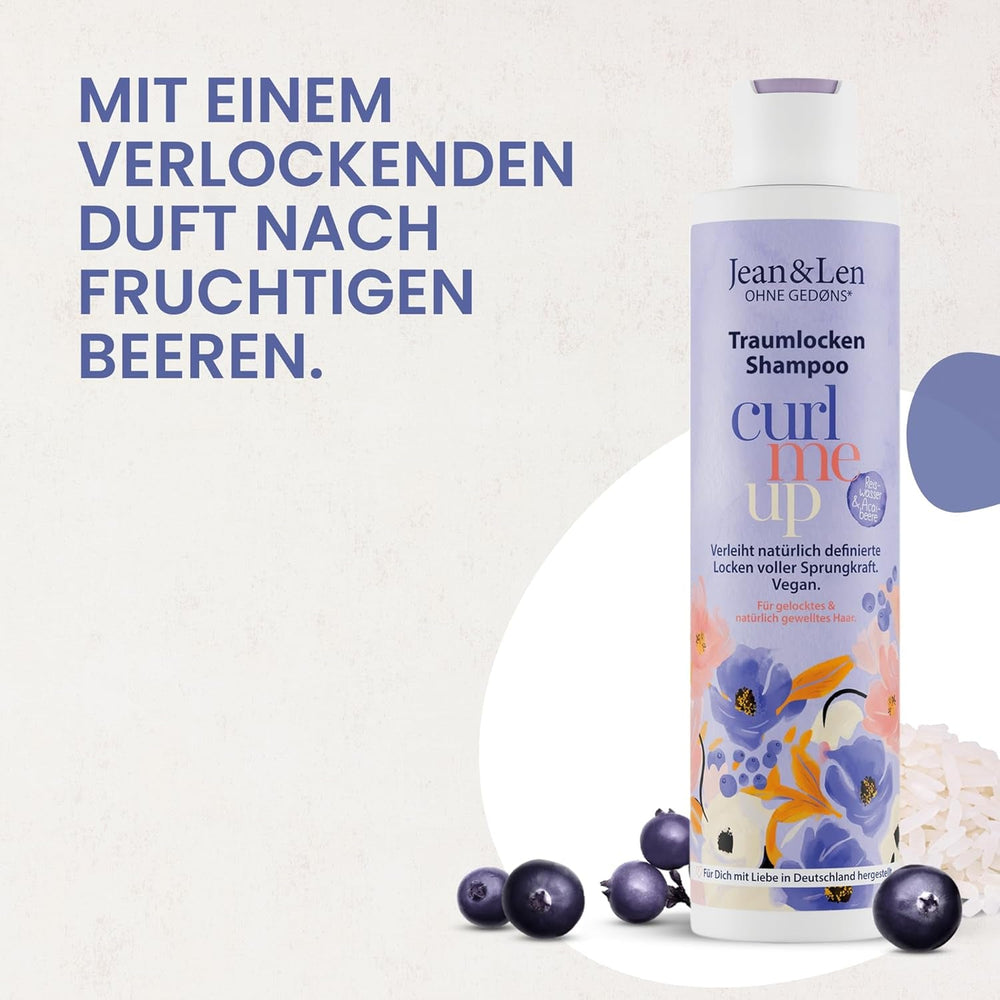 Jean & Len Dream Curls Shampoo Rice Water & Açai Berry, pro kudrnaté a vlnité vlasy, 300 ml Jean & Len