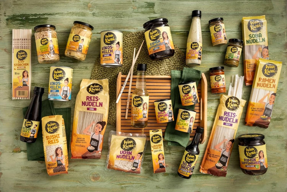 Wan Kwai Wide Rýžové nudle 250g – autentická odrůda pro Pad Thai, polévky a další. Veganské a bez lepku. Připraveno za 8 minut.