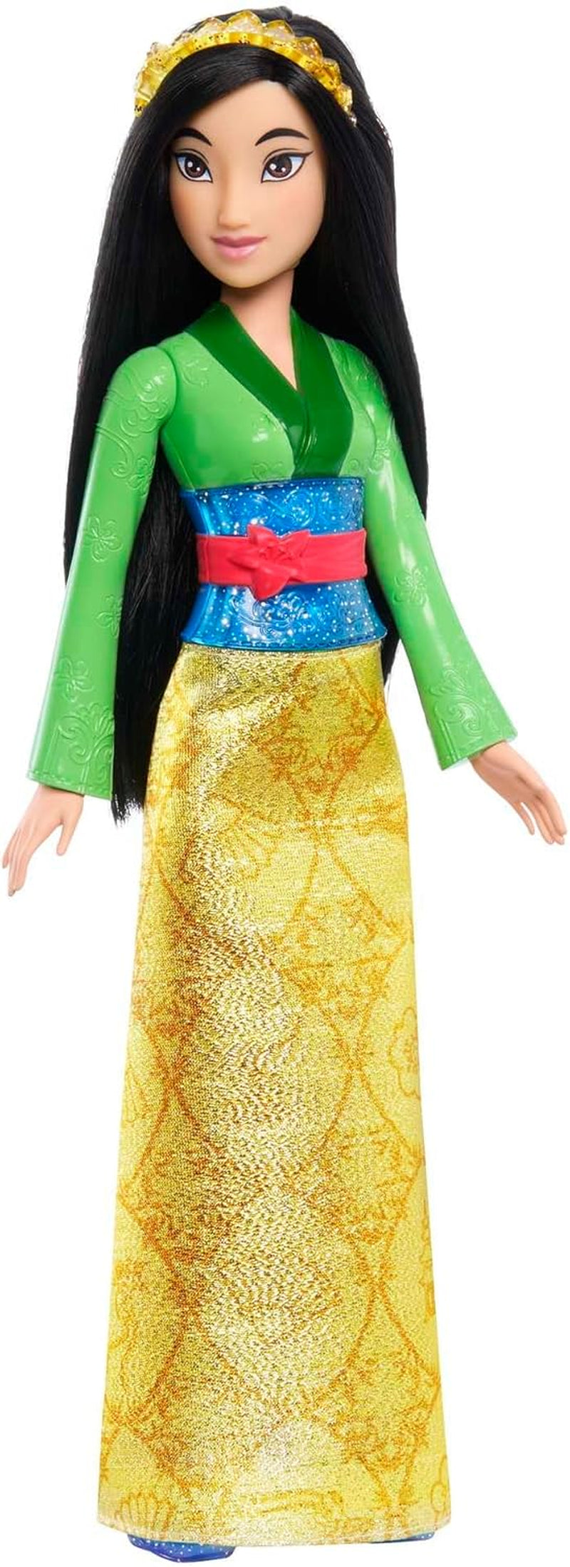 Mattel DISNEY Princess Aurora - panenka s typickým oblečením, odnímatelné boty a diadém, třpytivý top a odepínací vzorovaná sukně, dlouhé upravitelné vlasy, HLW09 Naty Shop Mulan Dolls