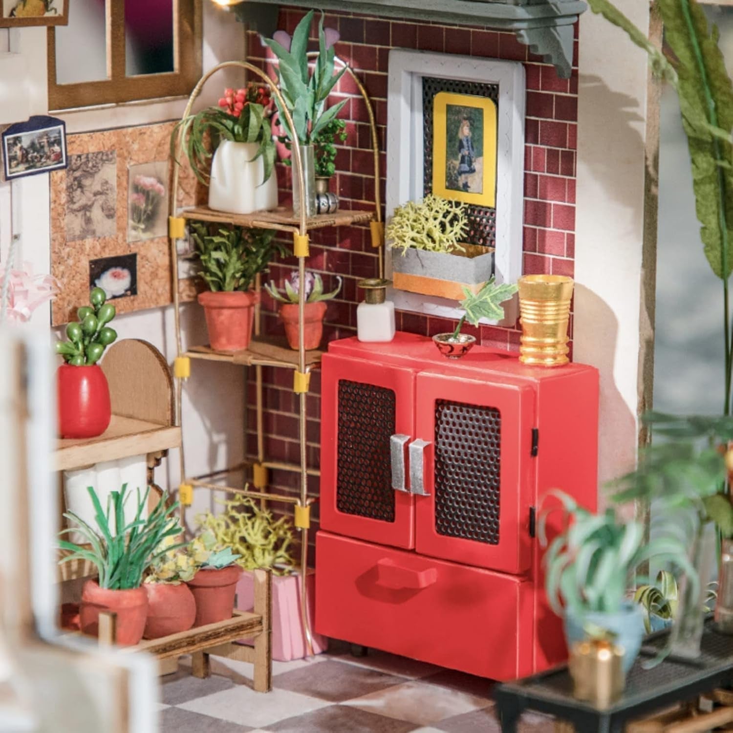 Robotime DG145 Rolife Miniaturní domeček pro panenky Emily's Flower Shop Vyrobeno ze dřeva, kovu, látky a kartonu, Rozměry: 22 X 15 X 17 cm, Domky pro panenky Naty Shop